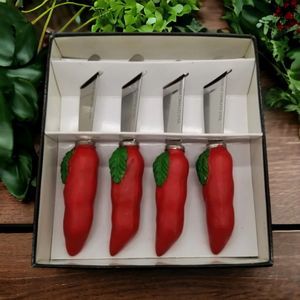 Chili Pepper Stainless Steel Spreaders Hand Decorated Knobler International